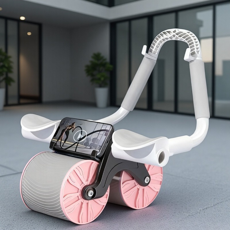 Ab Roller Wheel With Elbow Support - 자동 리바운드 기능, 복부 압박, 팔꿈치